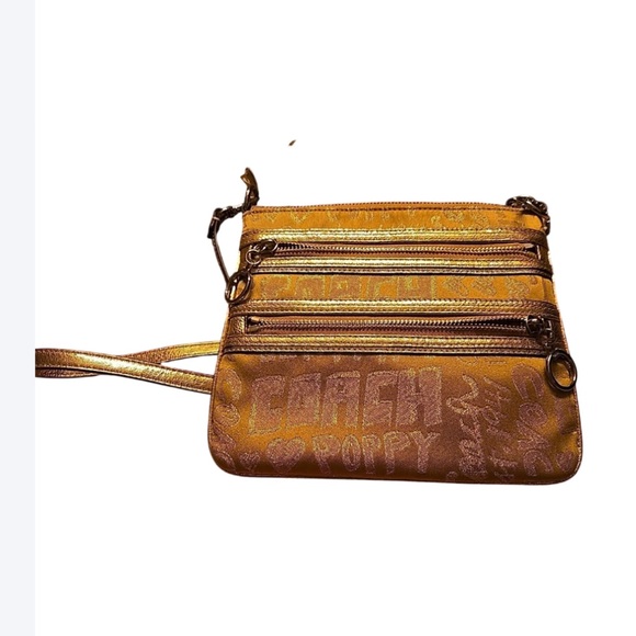 Coach Poppy NWT Bag Gold Metallic Lurex Crossbody Y2K Coach Poppy - Picture 14 of 17